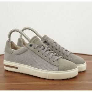 Birkenstock Womens Bend Low Sneakers Gray Fabric Suede Lace Up Size 36 Narrow